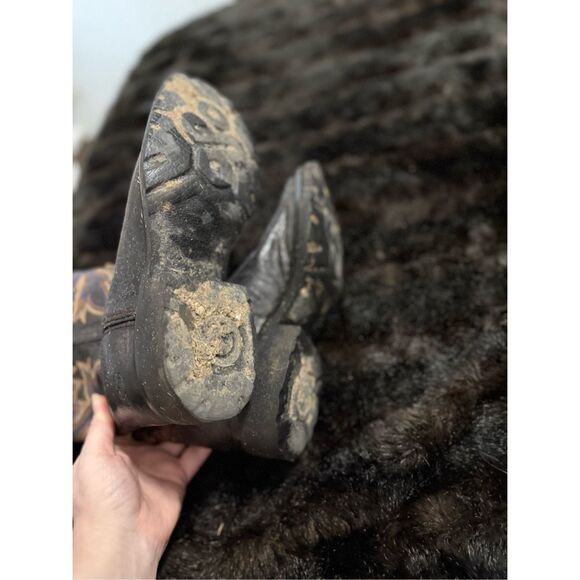 Women's Double H Brown leather cowboy western boots  Size 7 Shoes - Picture 6 of 6